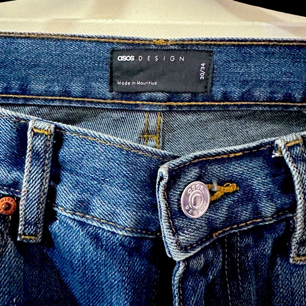 ASOS Design slouchy mom jeans in mid blue